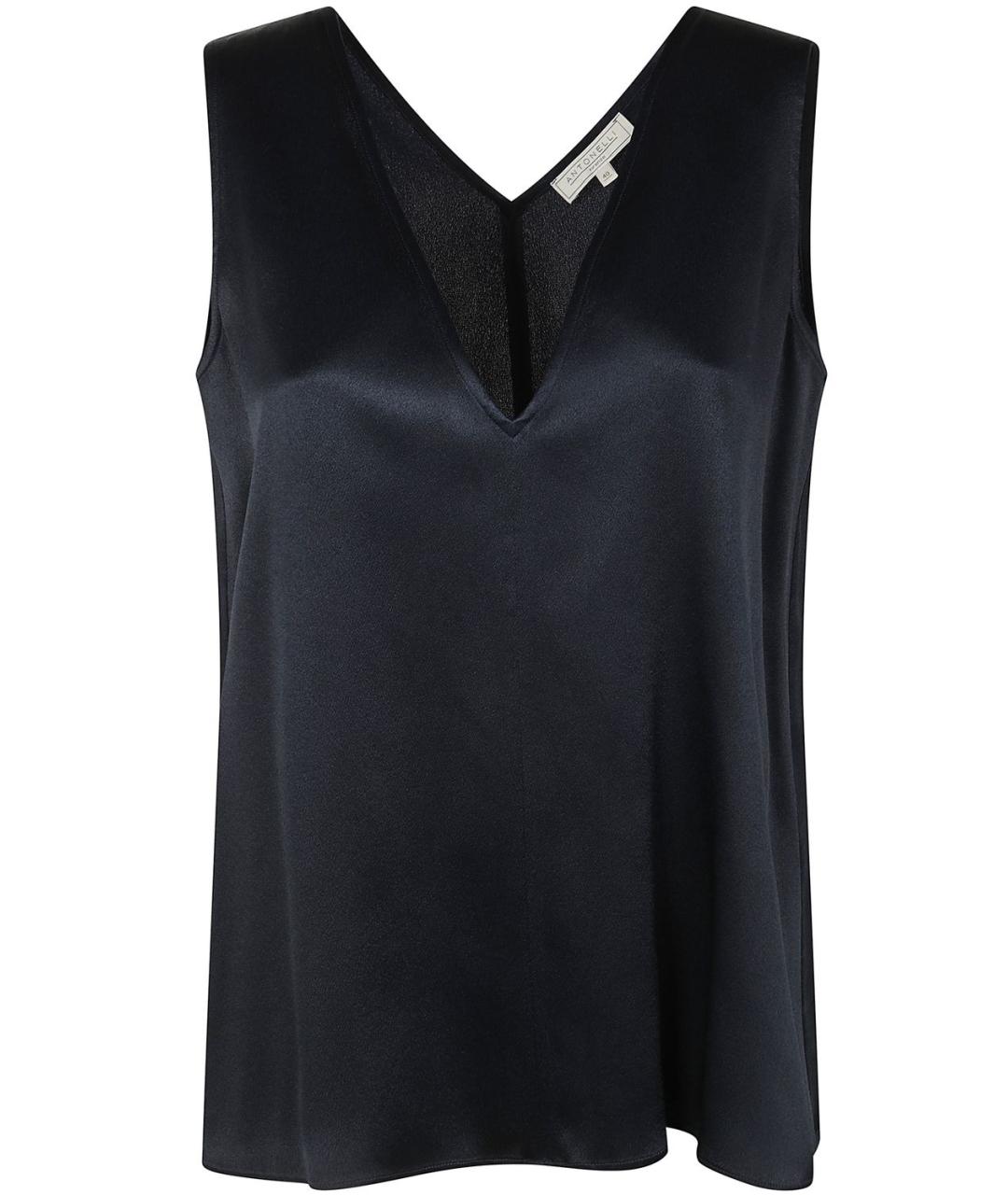 ANTONELLI FIRENZE Синяя шелковая майка, фото 1