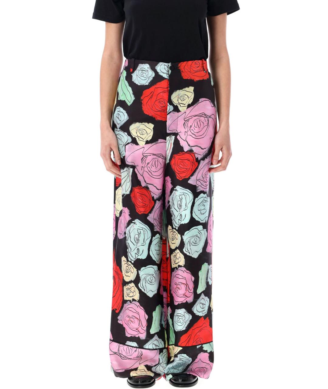 MARNI Мульти шелковые прямые брюки, фото 2