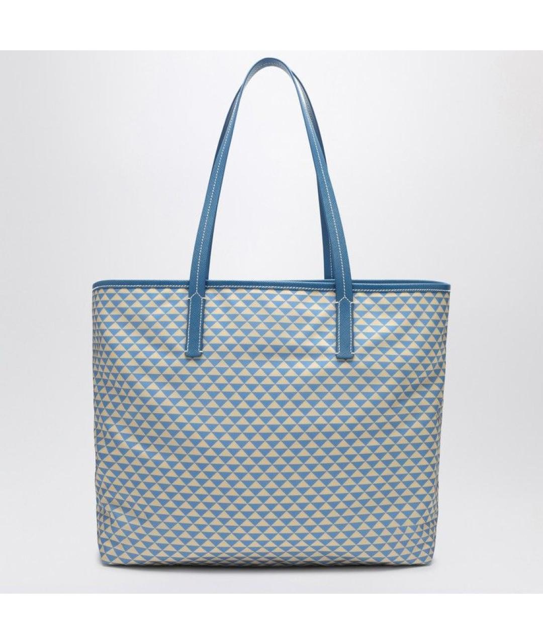 PRADA Голубая тканевая сумка тоут, фото 2