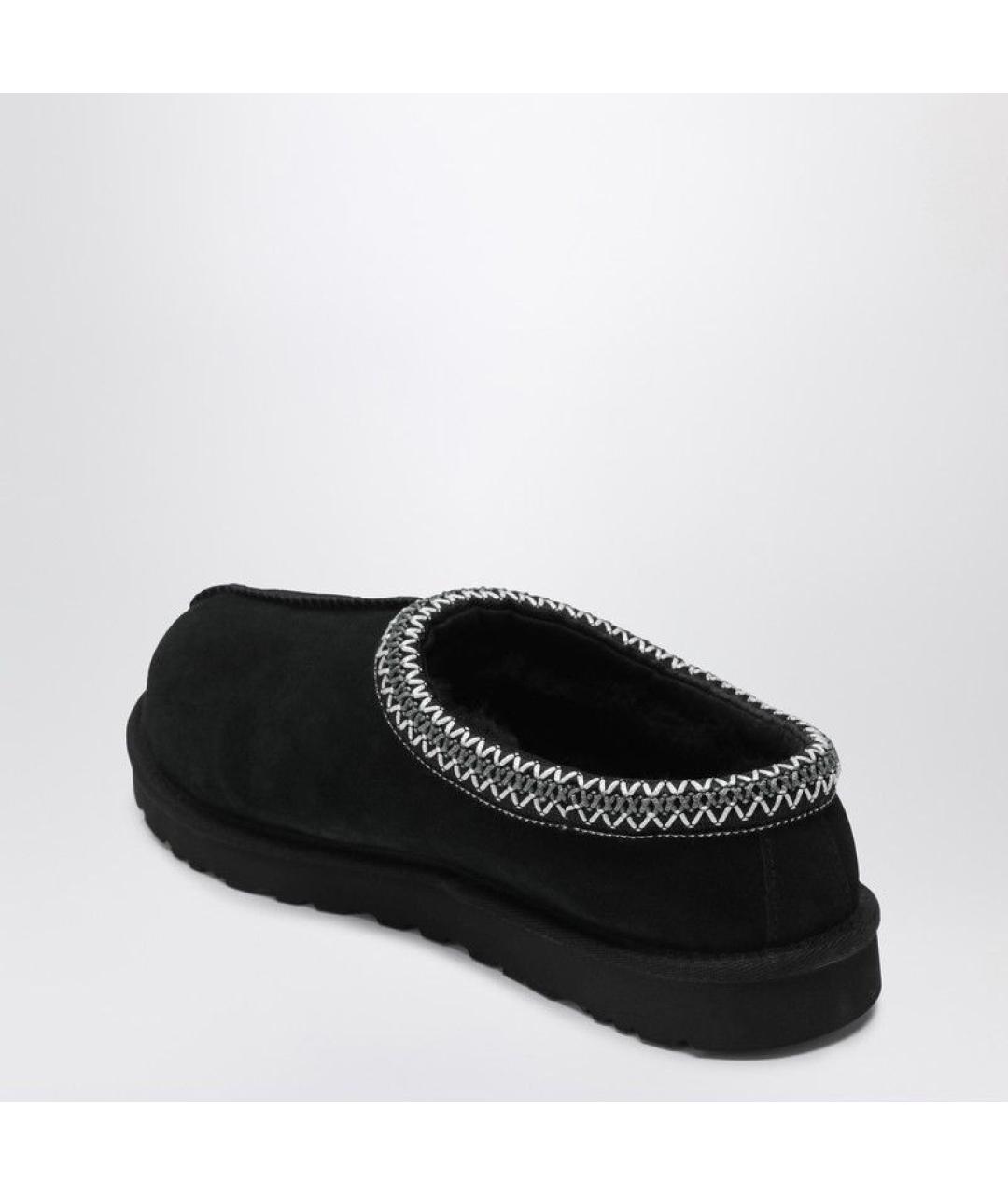 UGG AUSTRALIA Черные кожаные шлепанцы, фото 3