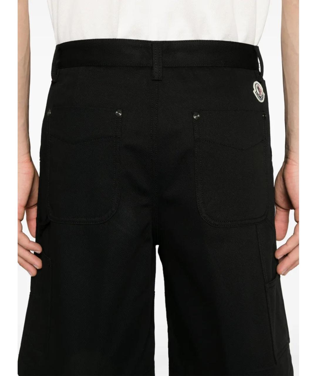 MONCLER Черные хлопковые шорты, фото 5