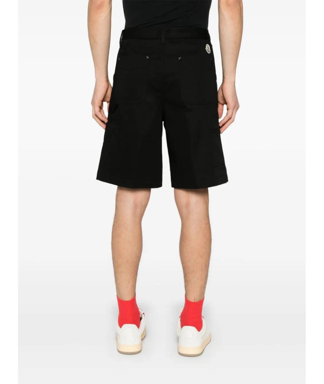 MONCLER Черные хлопковые шорты, фото 4