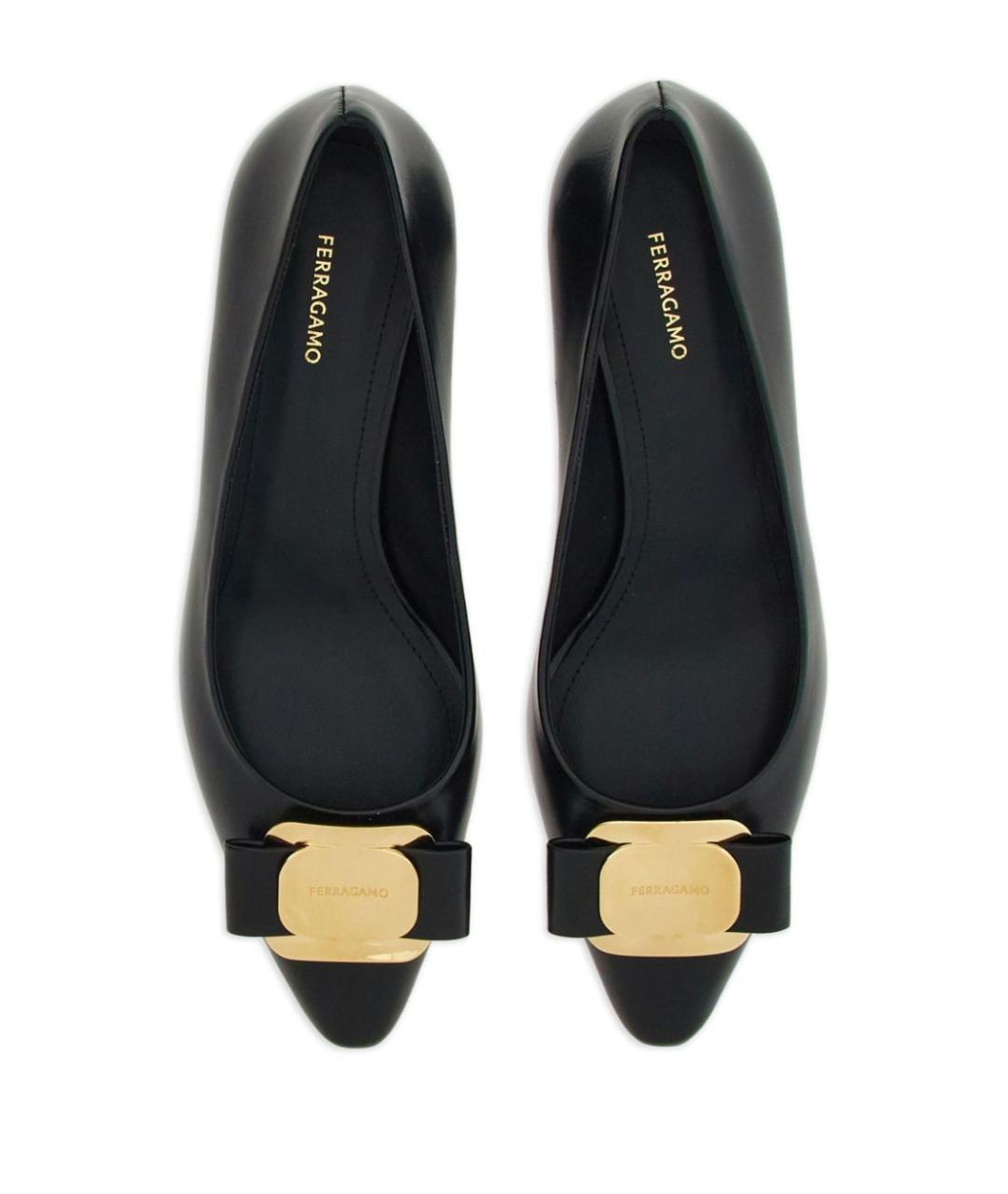 FERRAGAMO Черные кожаные туфли, фото 4