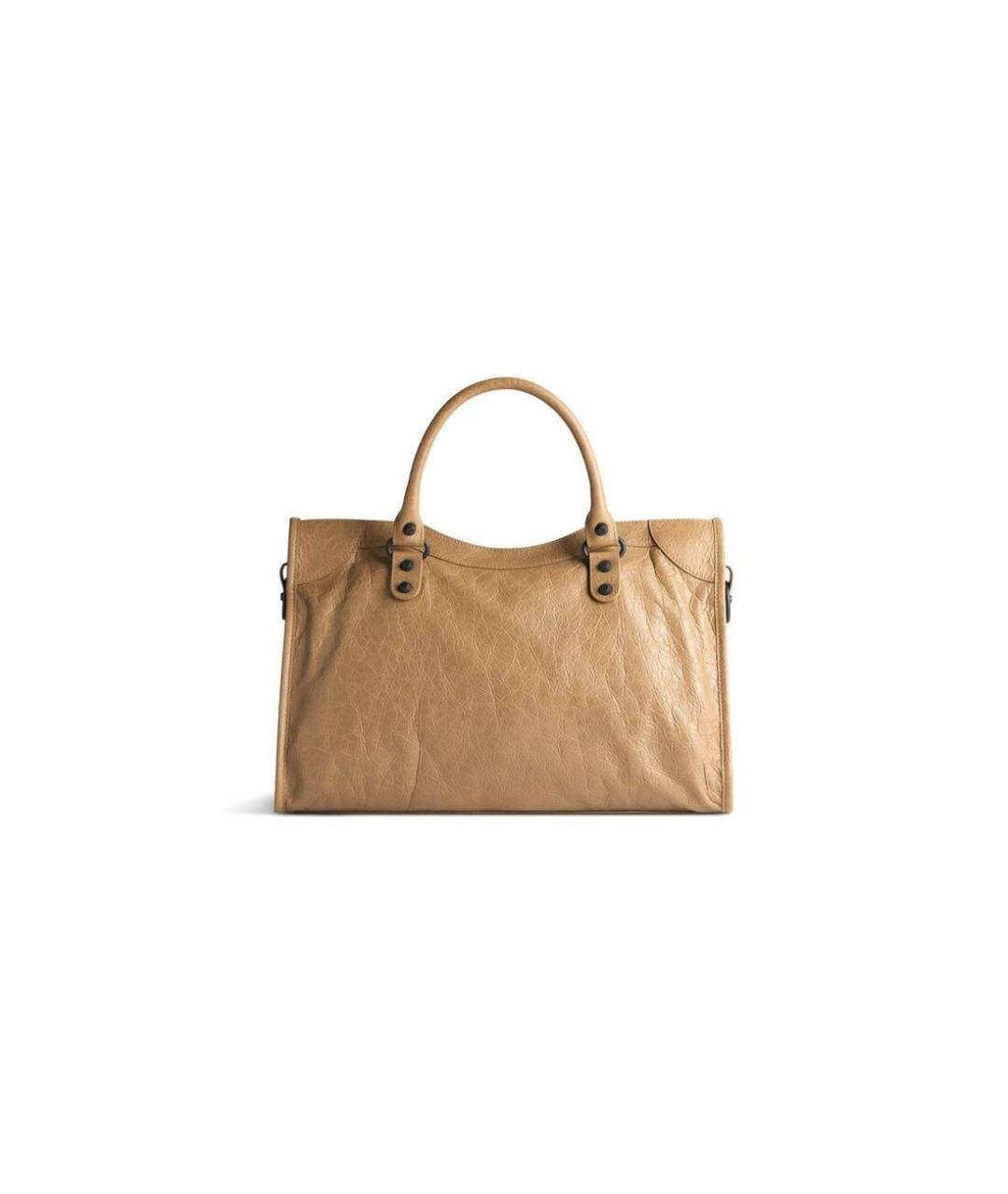 BALENCIAGA Бежевая кожаная сумка тоут, фото 4
