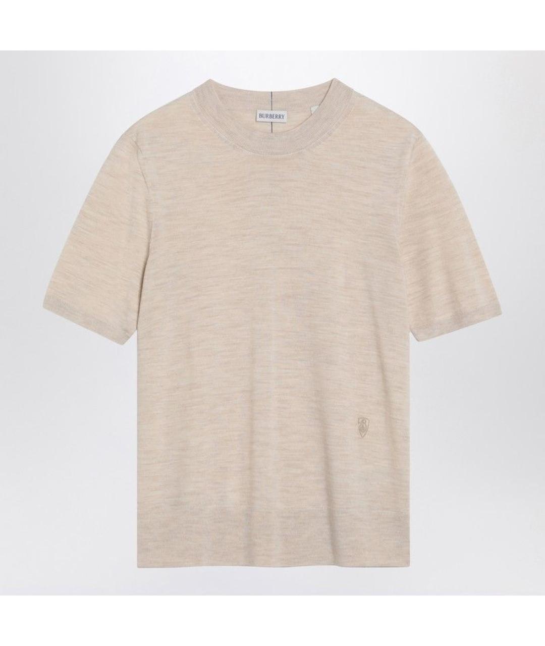 BURBERRY Бежевая шерстяная футболка, фото 3
