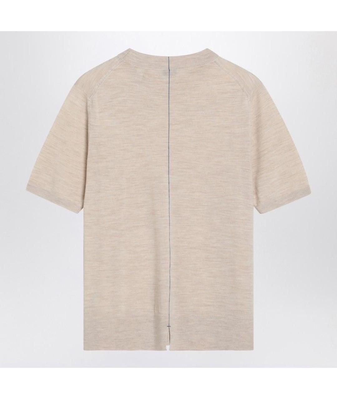 BURBERRY Бежевая шерстяная футболка, фото 2