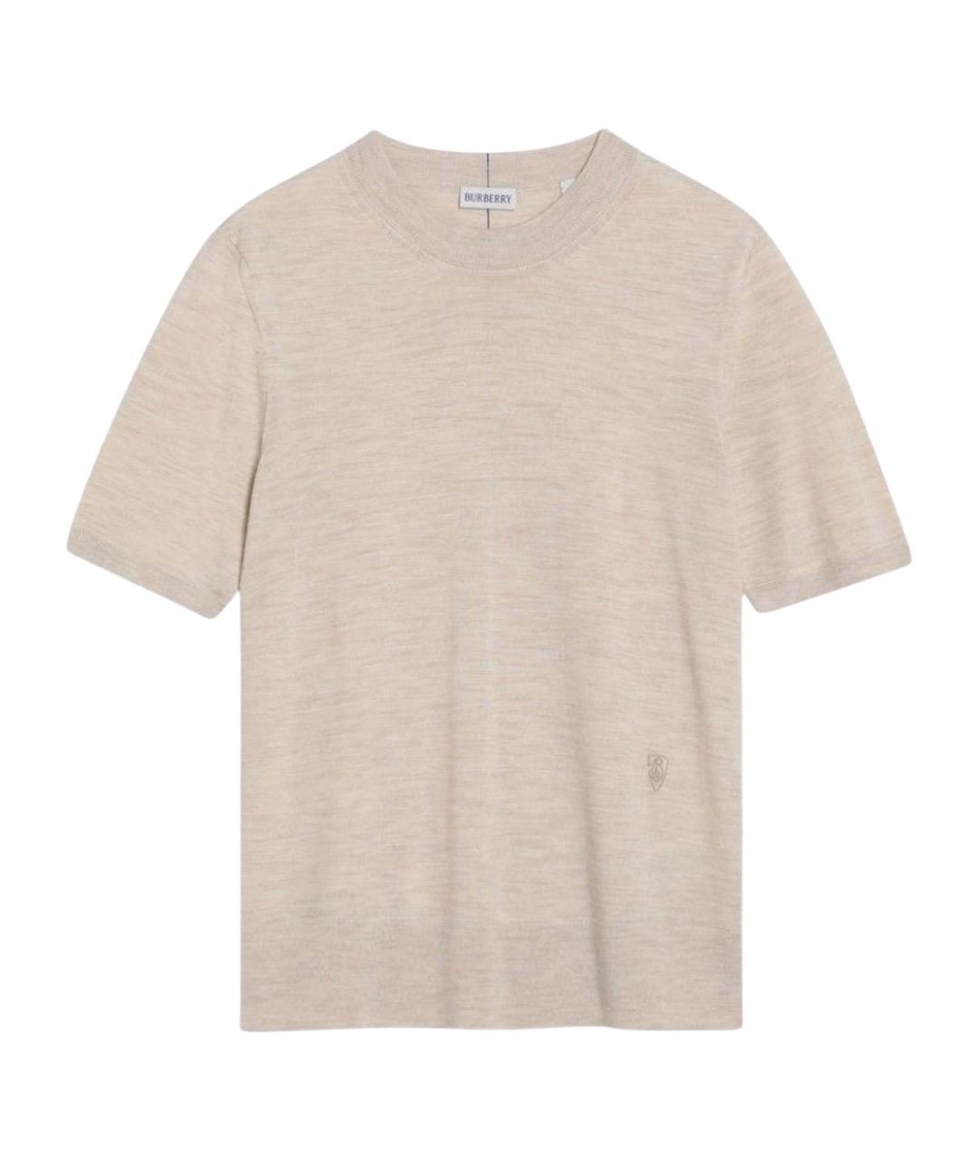 BURBERRY Бежевая шерстяная футболка, фото 1