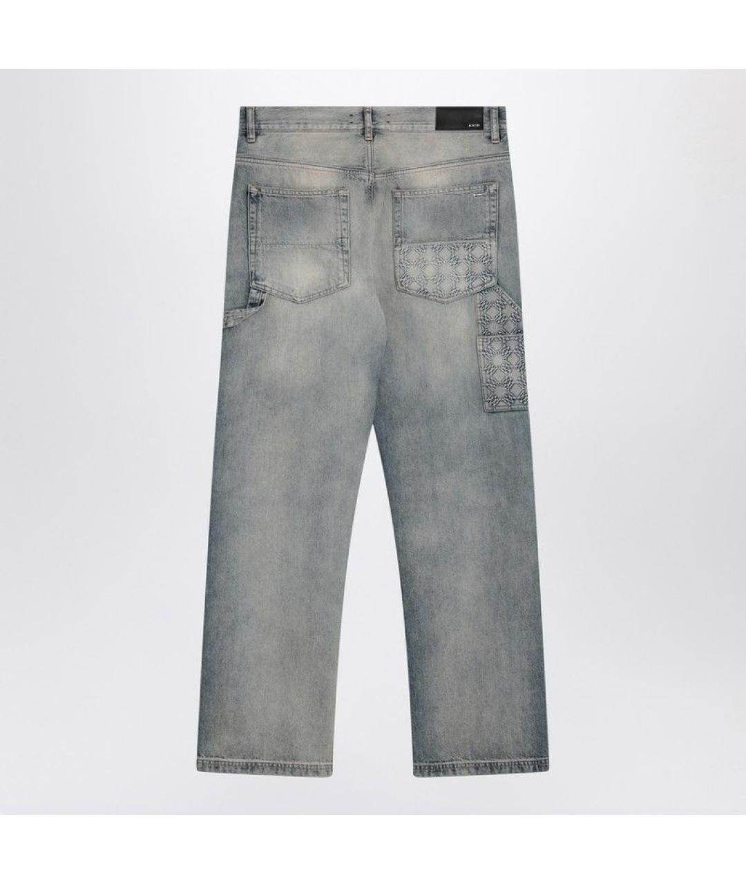 AMIRI Голубые хлопковые прямые джинсы, фото 2