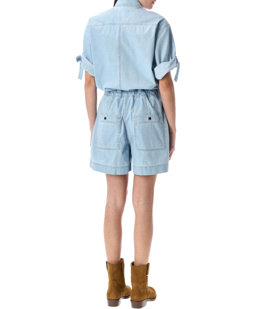 ISABEL MARANT Голубой хлопковый комбинезон, фото 3