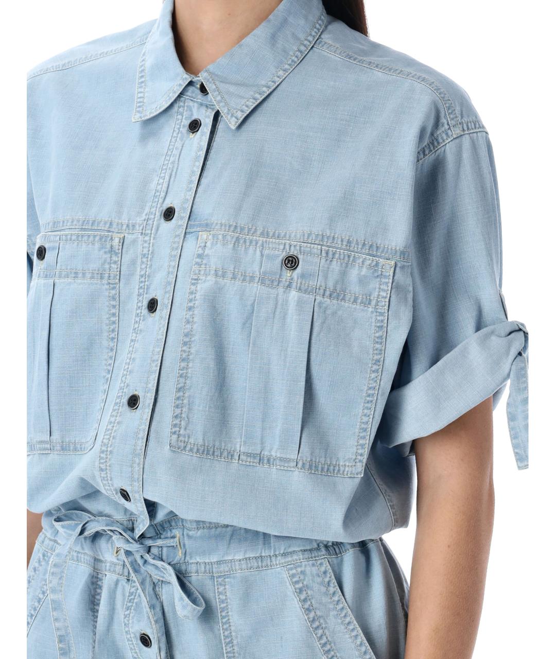 ISABEL MARANT Голубой хлопковый комбинезон, фото 4