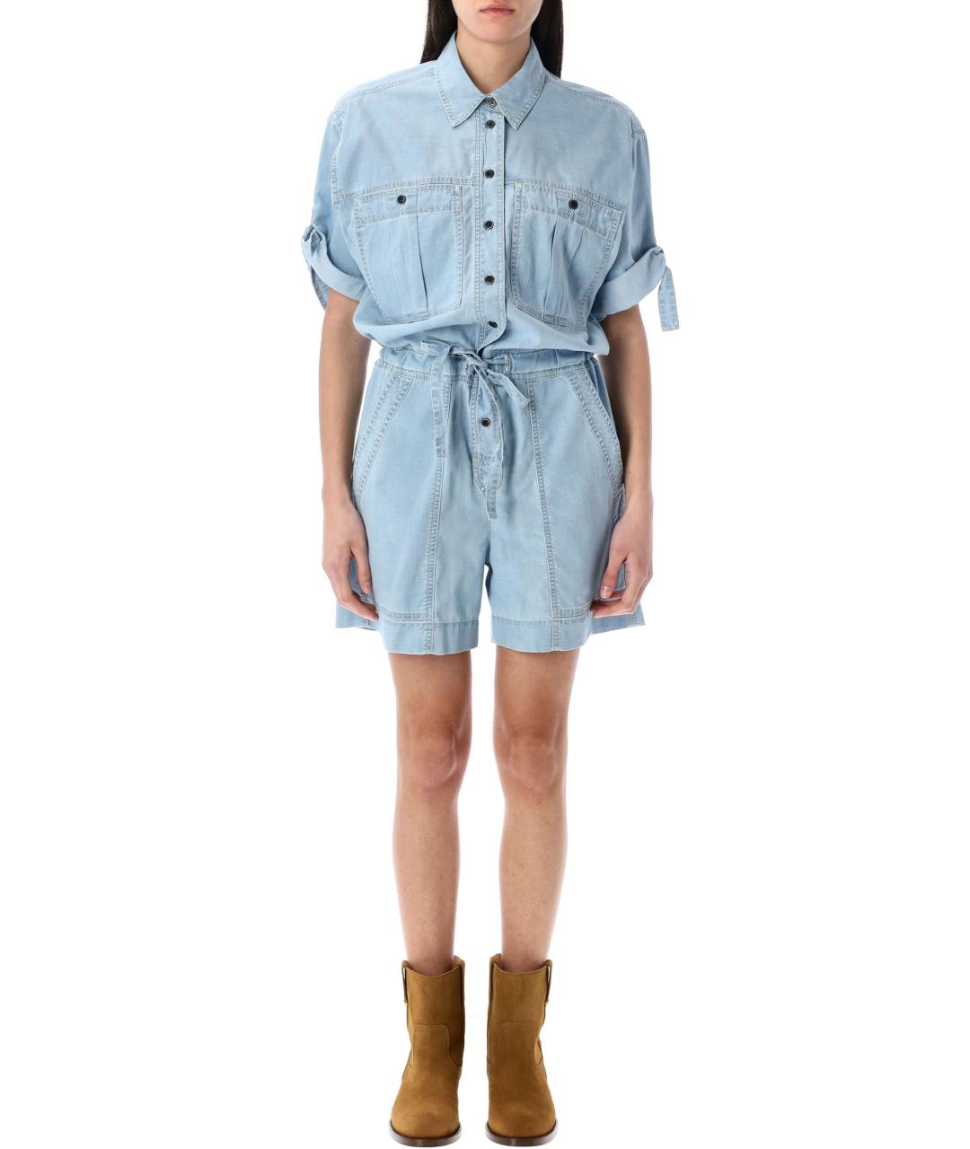 ISABEL MARANT Голубой хлопковый комбинезон, фото 2