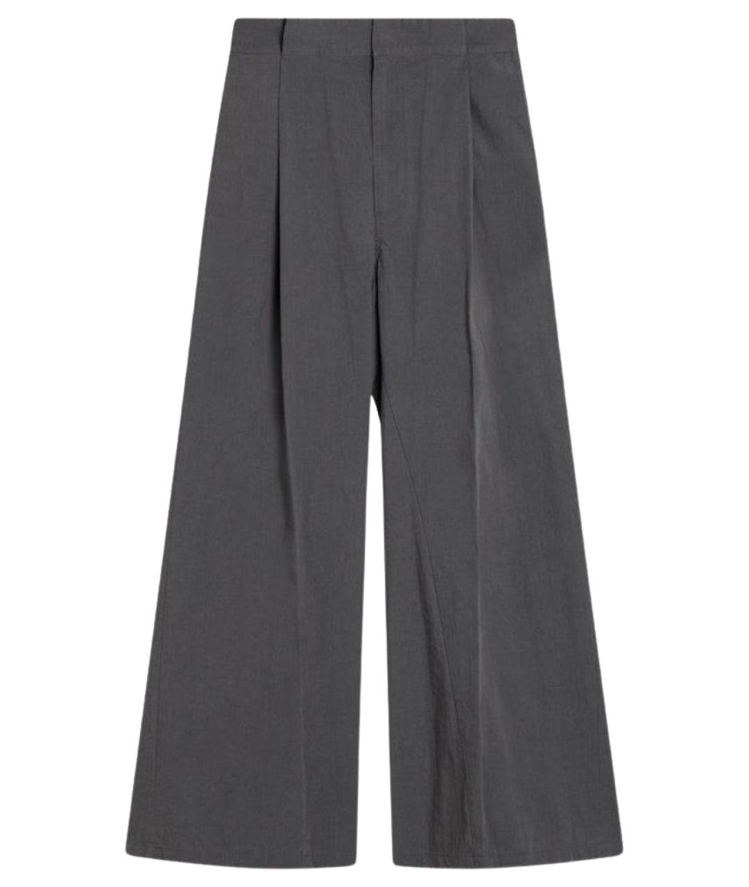 MAISON MARGIELA Серые хлопковые прямые брюки, фото 1