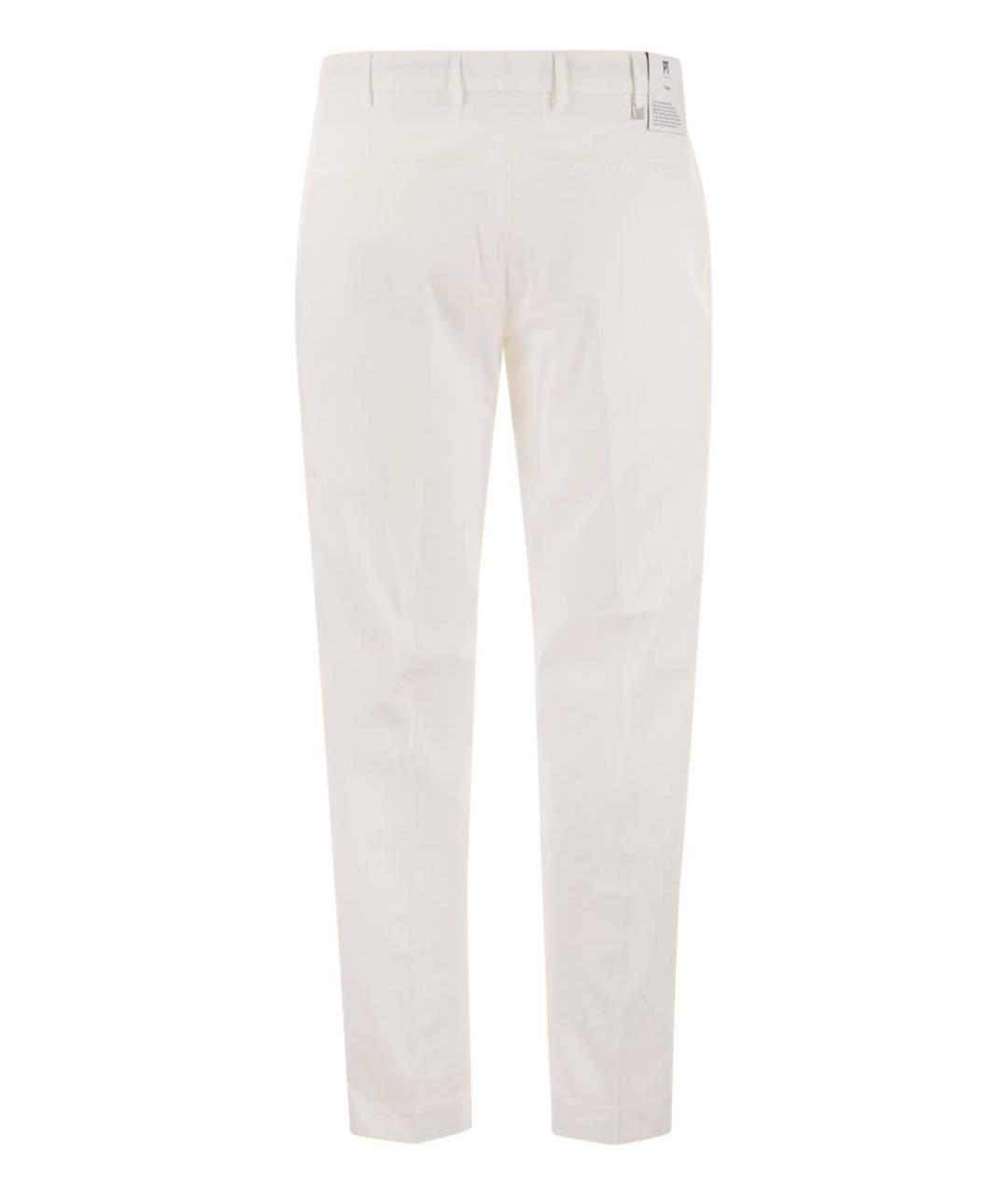 PT TORINO Белые хлопковые повседневные брюки, фото 2