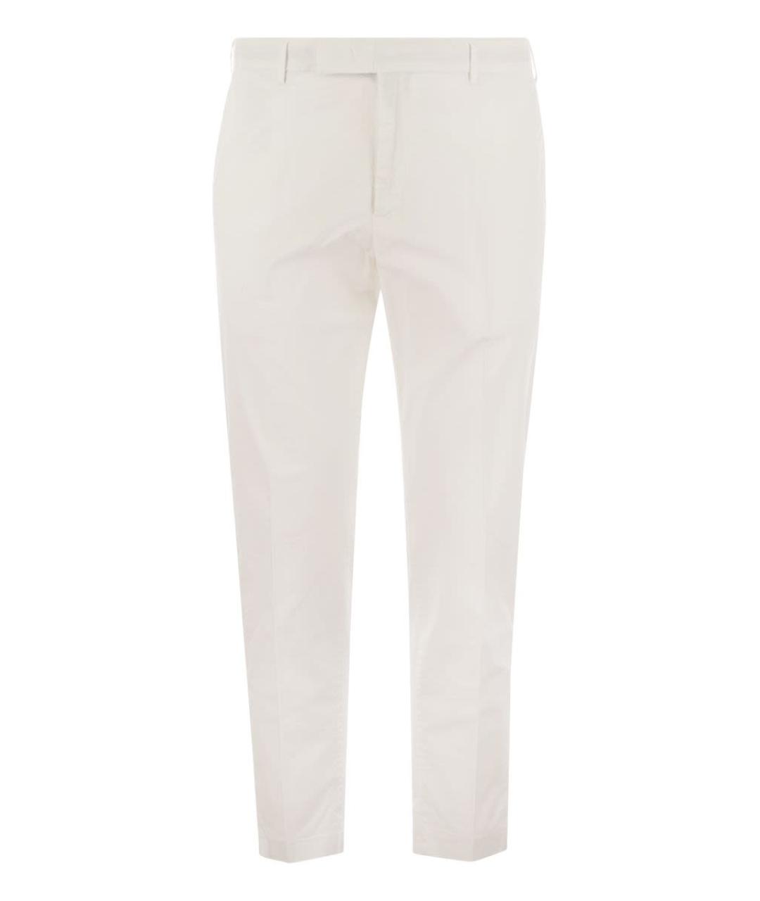 PT TORINO Белые хлопковые повседневные брюки, фото 1