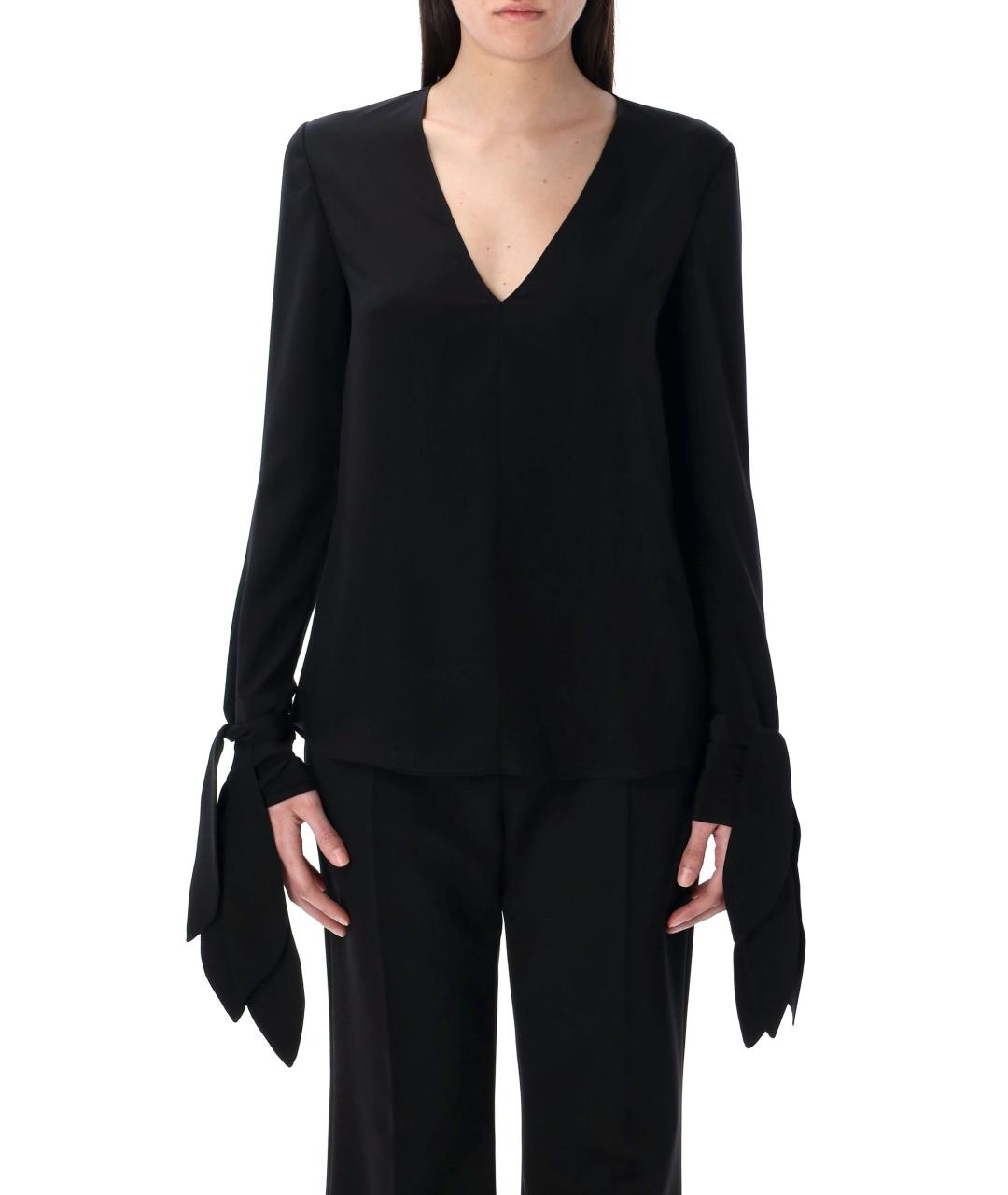 GIVENCHY Черная шелковая блузы, фото 2