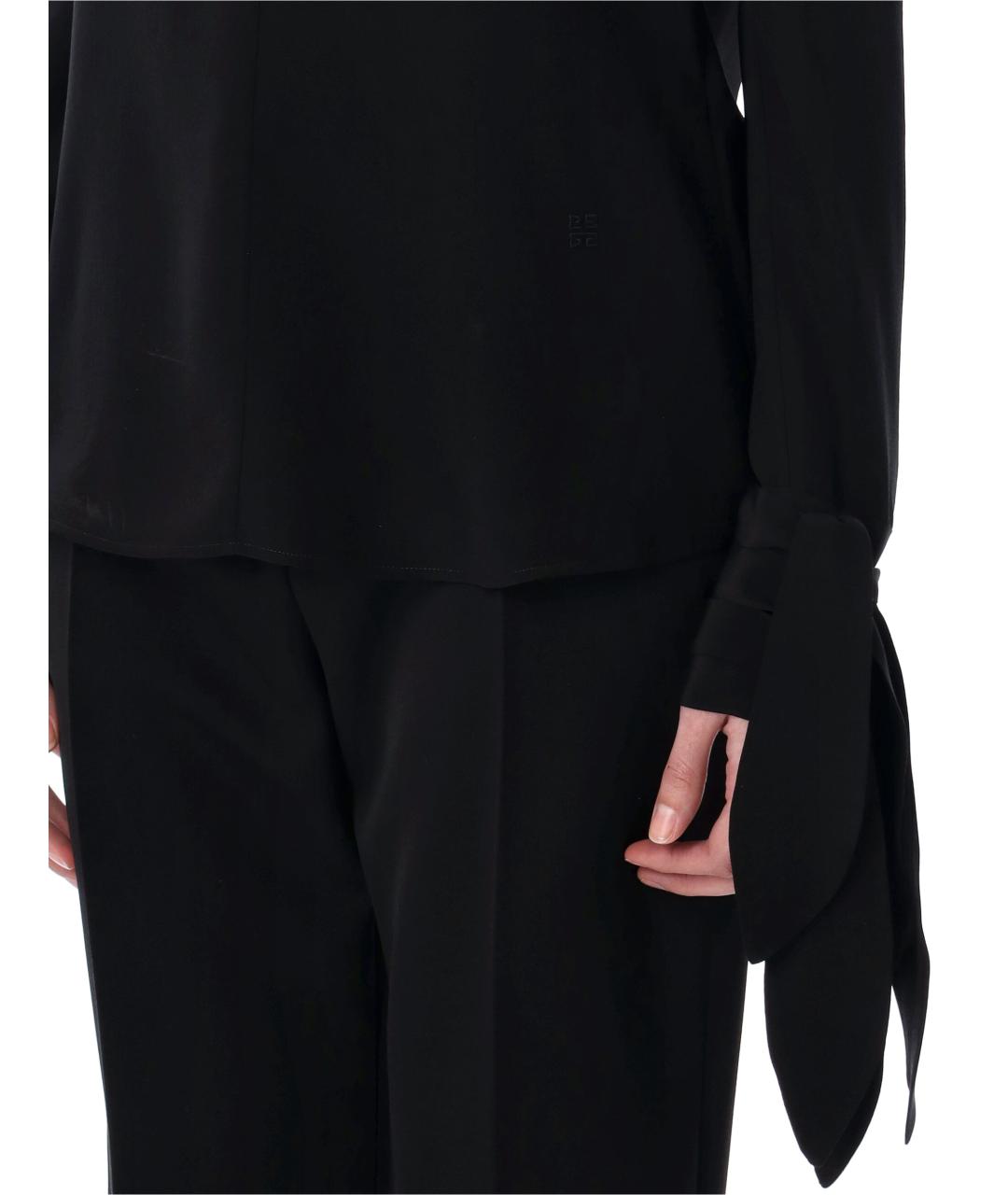 GIVENCHY Черная шелковая блузы, фото 4