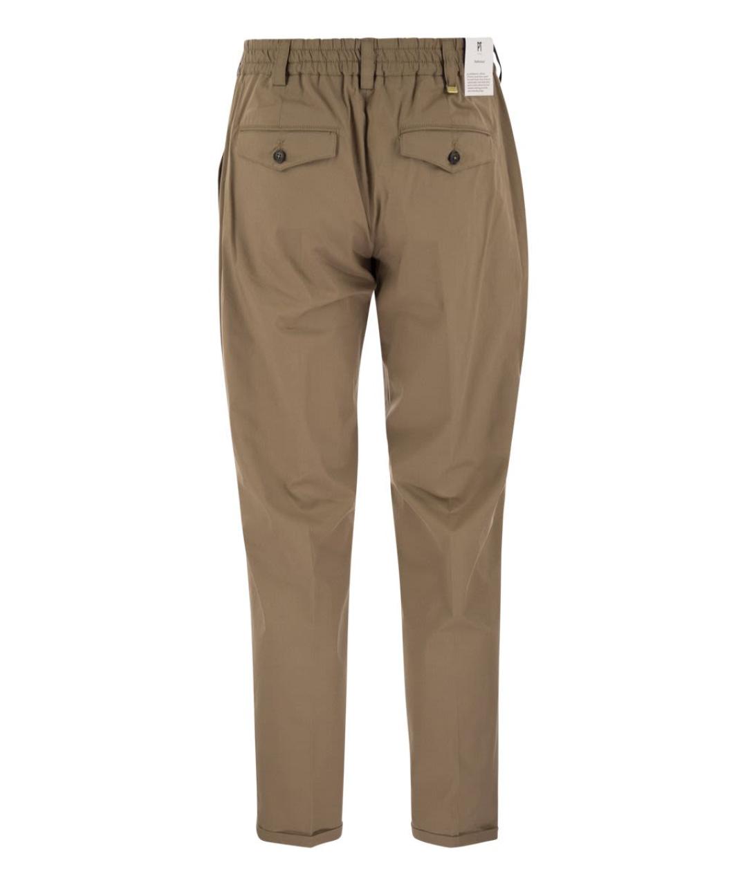 PT TORINO Бежевые хлопковые повседневные брюки, фото 2