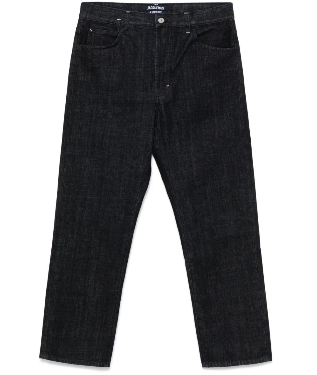 JACQUEMUS Темно-синие хлопковые прямые джинсы, фото 1