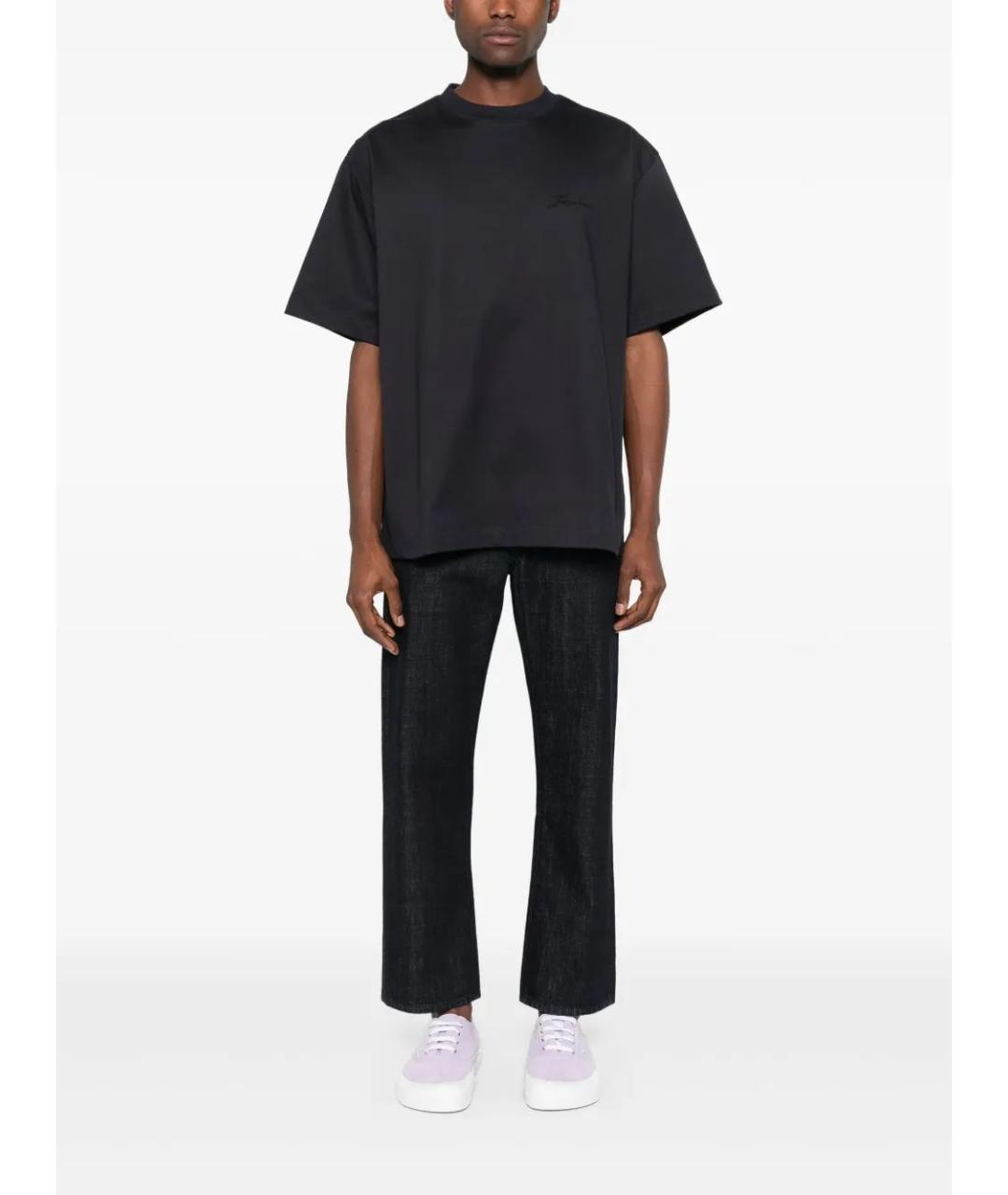 JACQUEMUS Темно-синие хлопковые прямые джинсы, фото 2