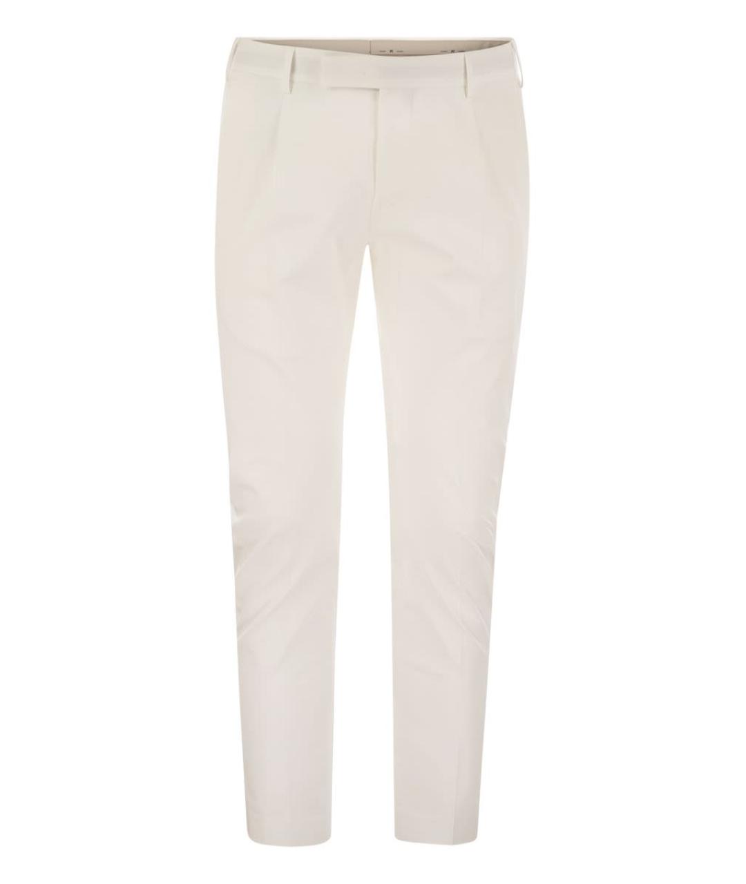 PT TORINO Белые хлопковые повседневные брюки, фото 1