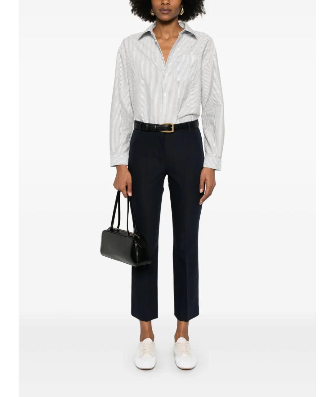 'S MAX MARA Синие хлопковые прямые брюки, фото 4