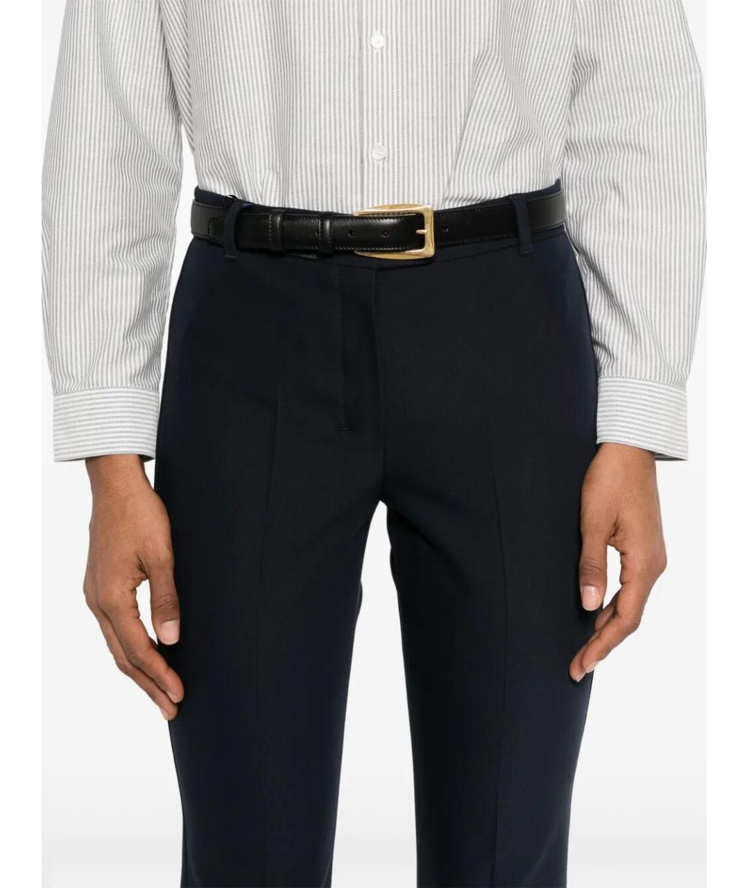 'S MAX MARA Синие хлопковые прямые брюки, фото 3