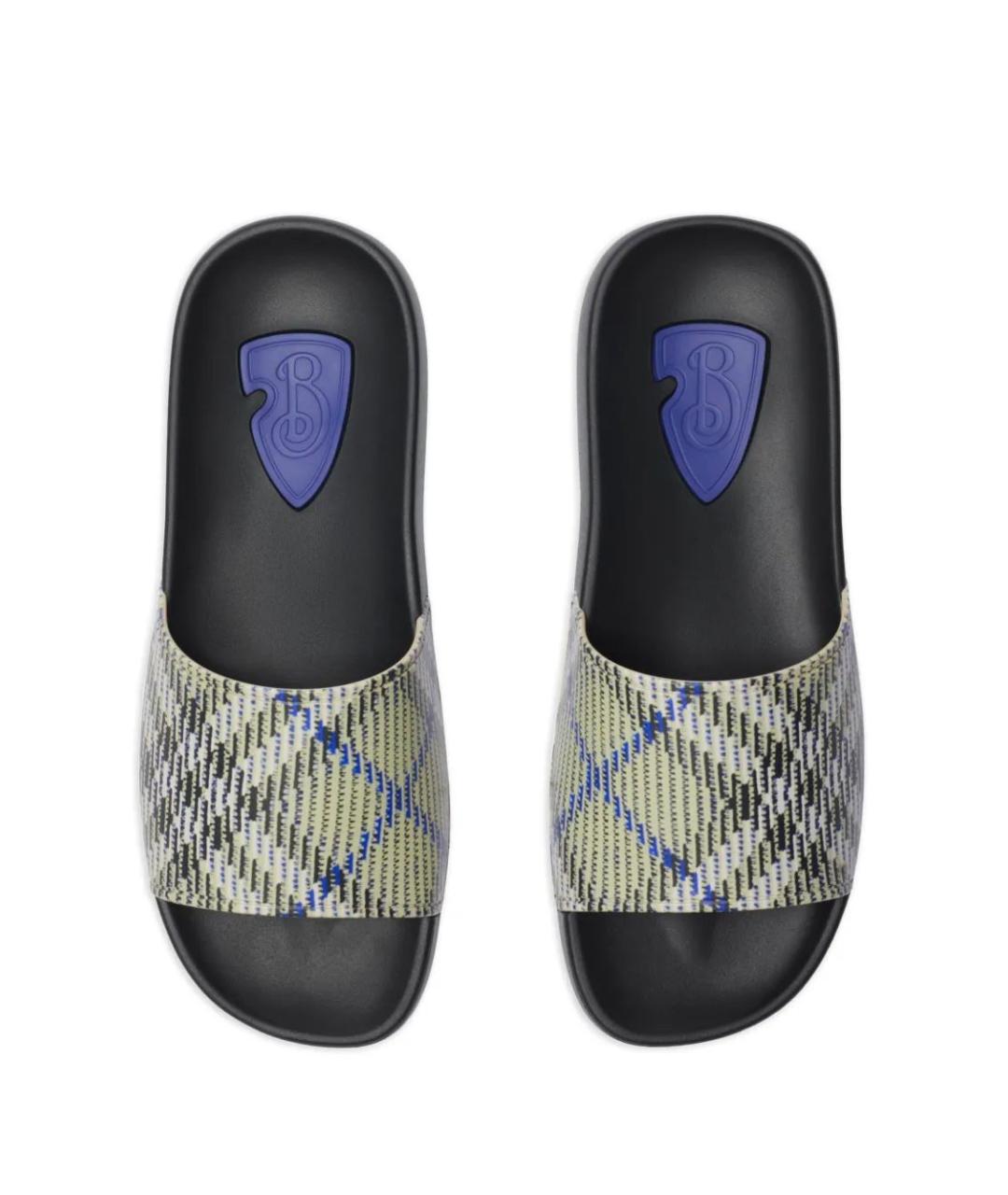 BURBERRY Мульти резиновые шлепанцы, фото 5
