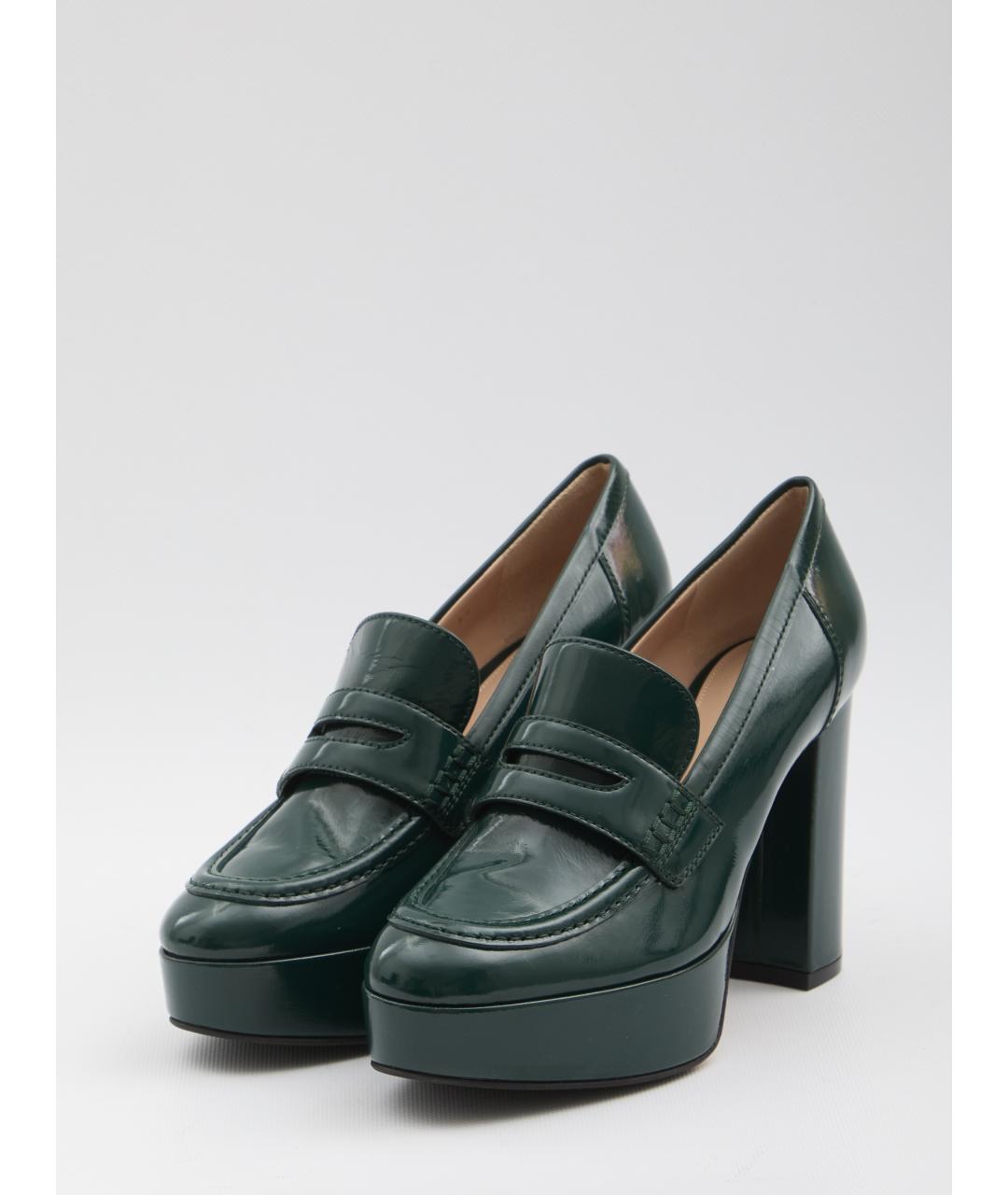 GIANVITO ROSSI Зеленые кожаные лоферы, фото 2