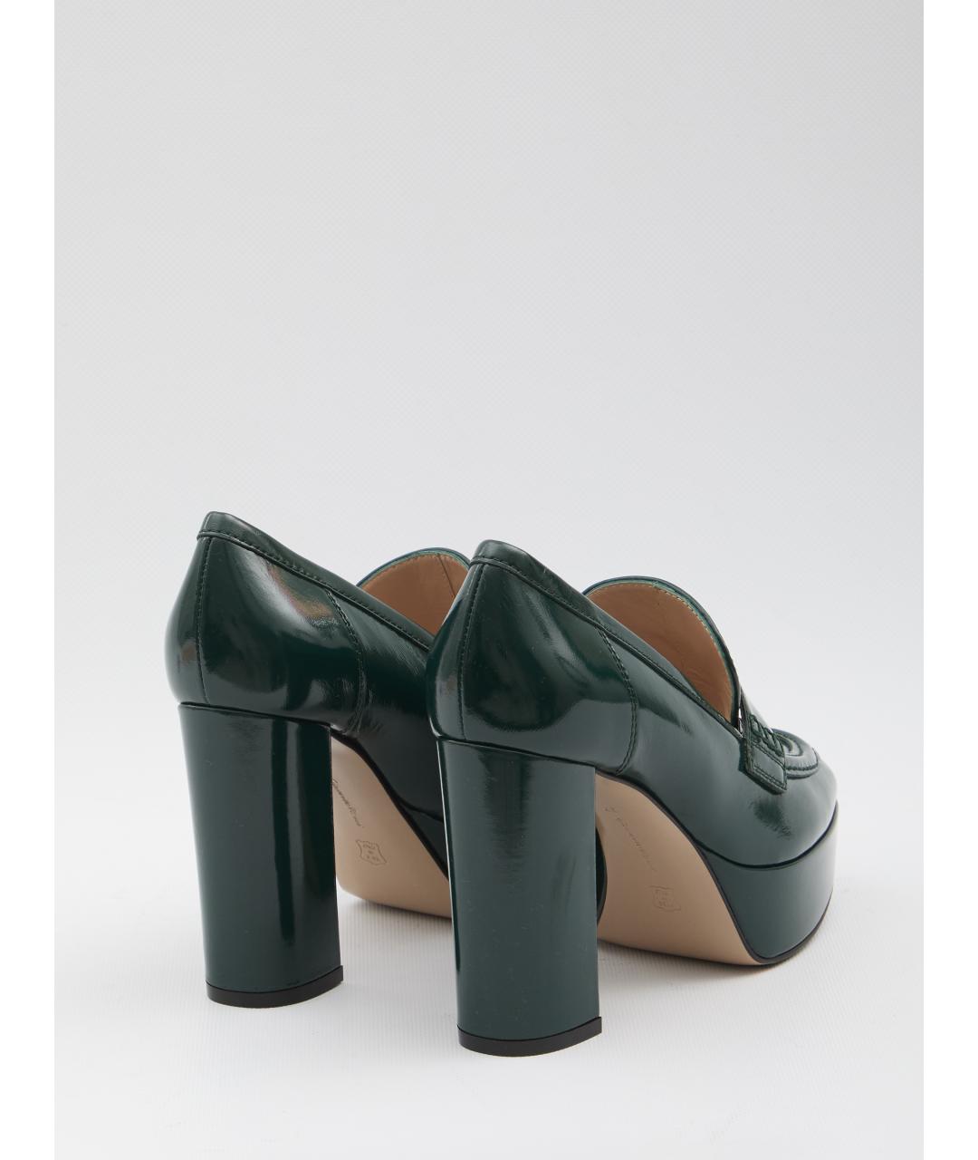 GIANVITO ROSSI Зеленые кожаные лоферы, фото 3