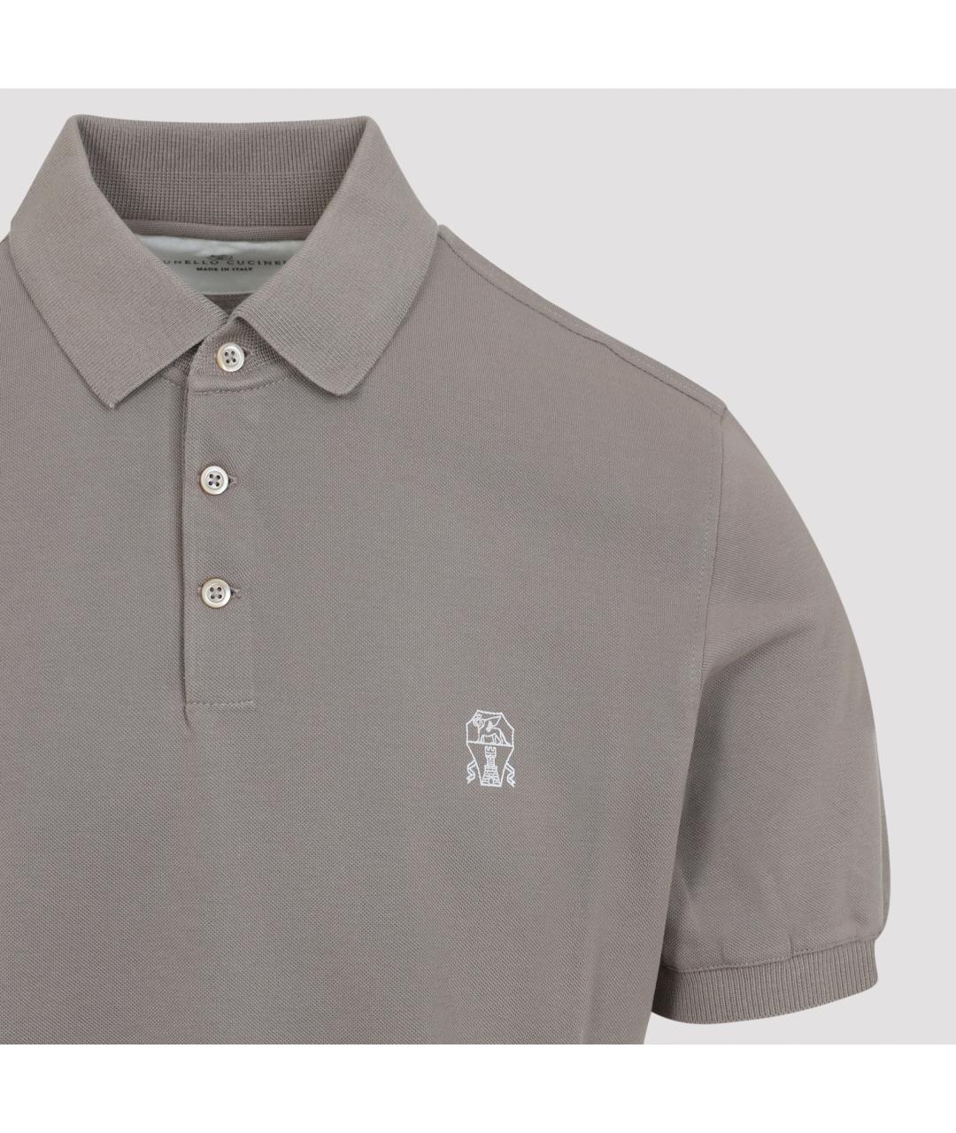 BRUNELLO CUCINELLI Бежевая хлопковая футболка, фото 3