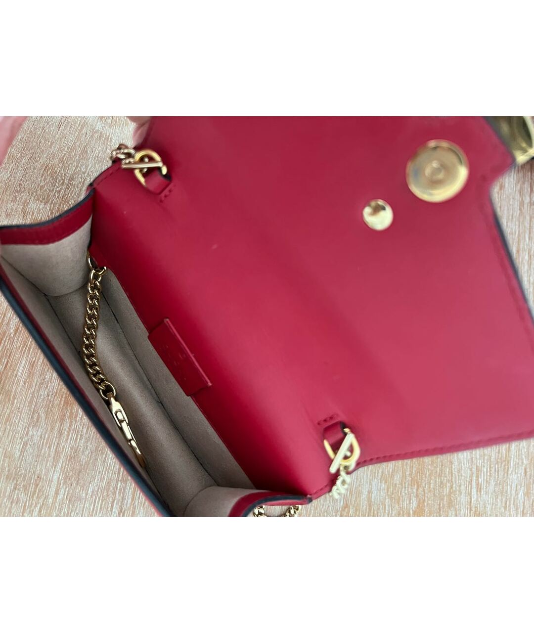 GUCCI Красная кожаная сумка тоут, фото 4