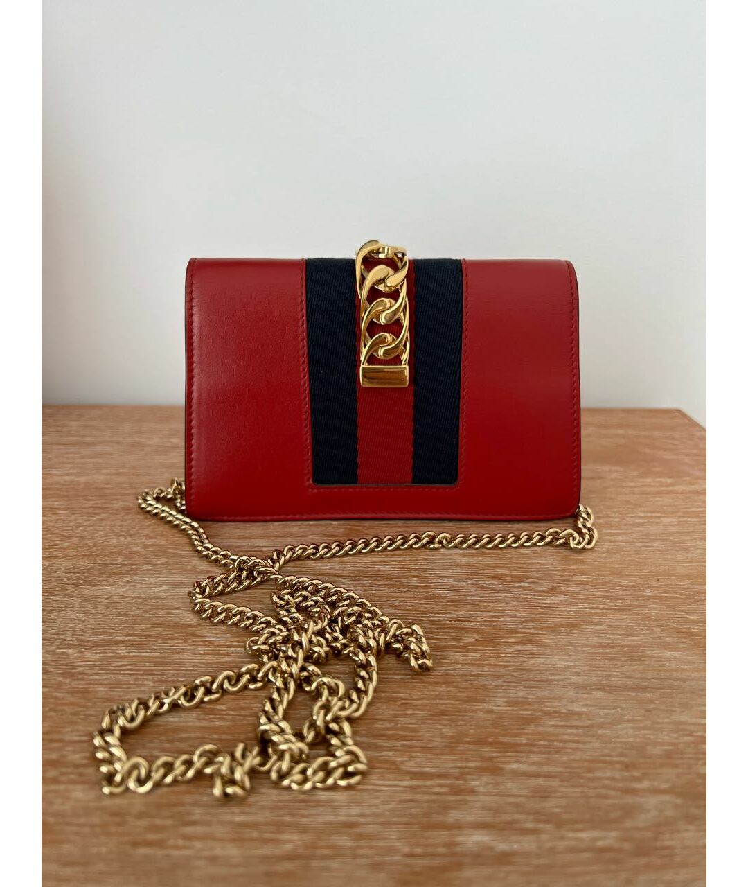 GUCCI Красная кожаная сумка тоут, фото 3