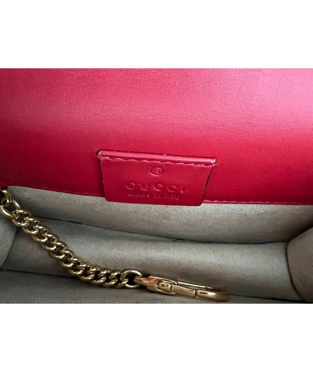 GUCCI Красная кожаная сумка тоут, фото 5