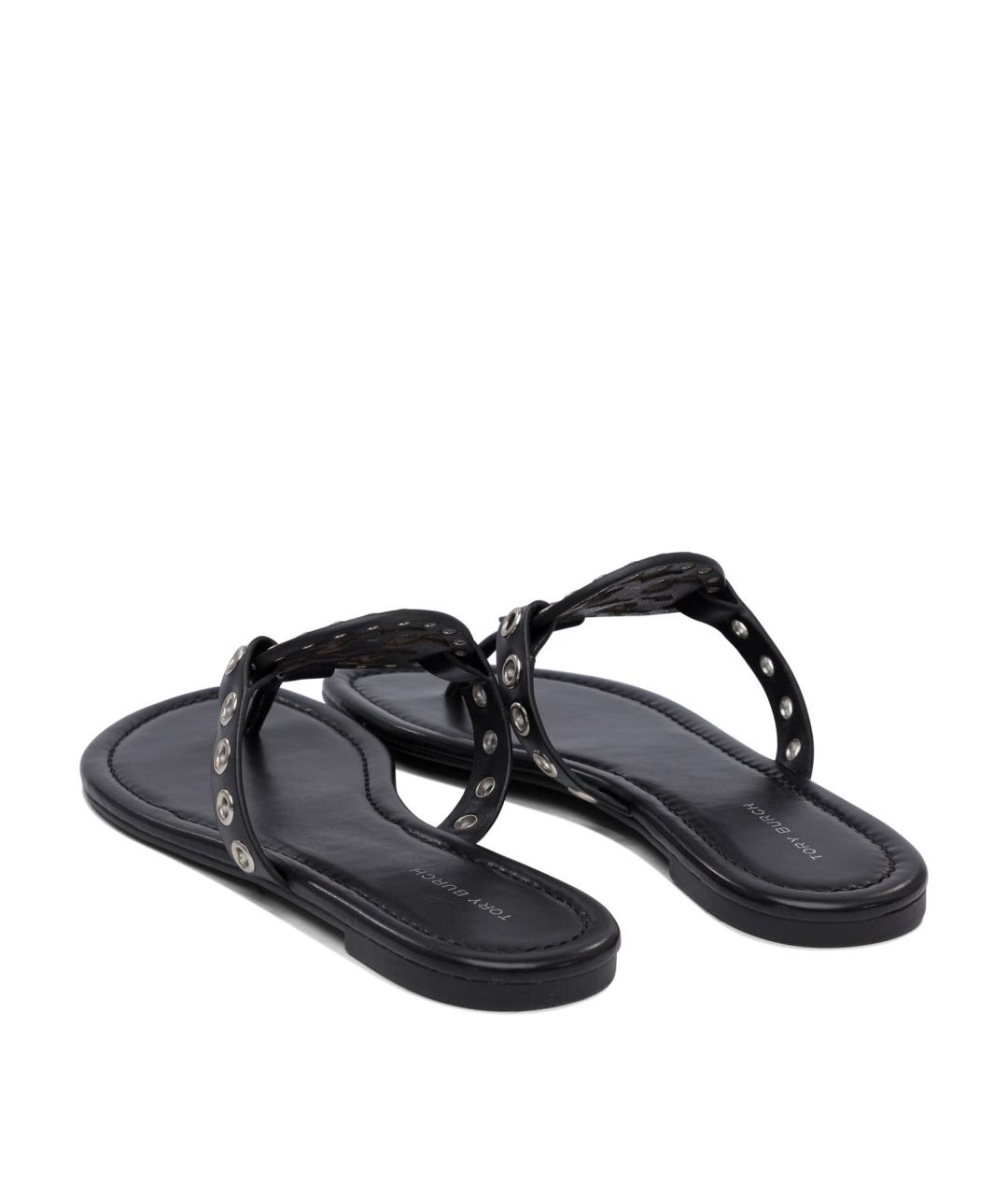 TORY BURCH Черные кожаные сандалии, фото 4