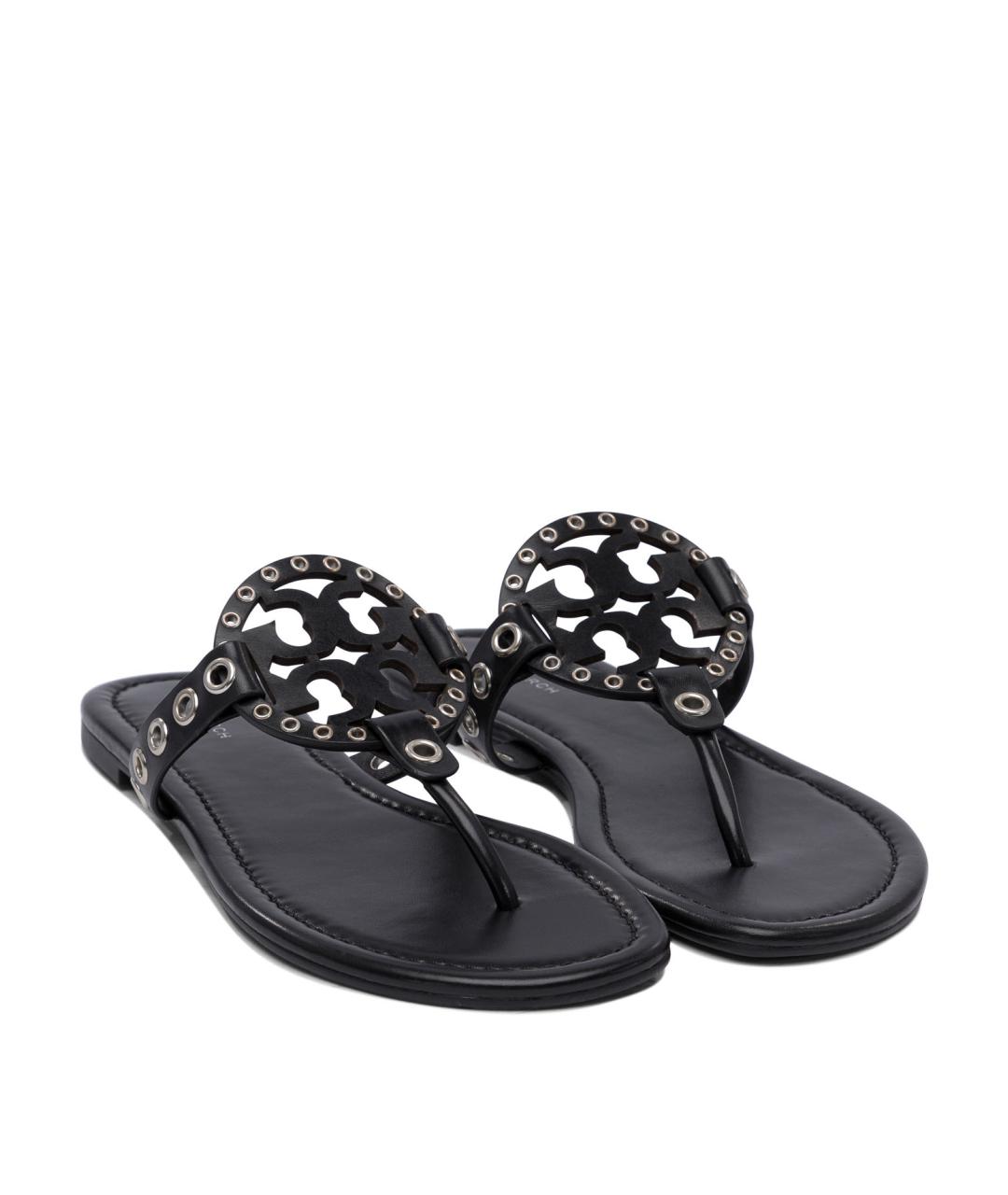 TORY BURCH Черные кожаные сандалии, фото 2
