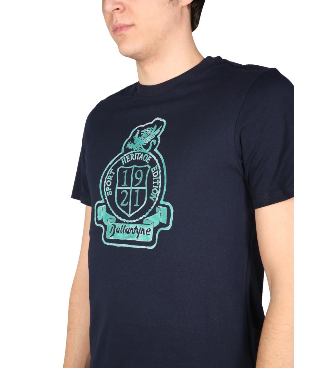 BALLANTYNE Синяя хлопковая футболка, фото 4