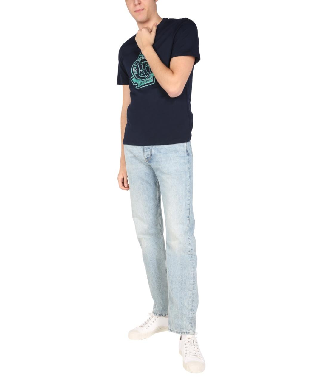 BALLANTYNE Синяя хлопковая футболка, фото 2