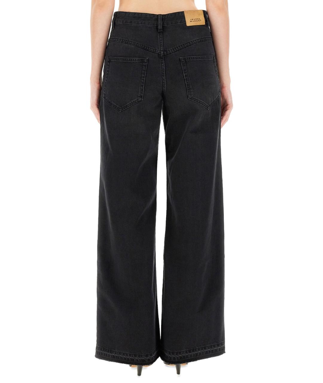 ISABEL MARANT Черные хлопковые прямые брюки, фото 4