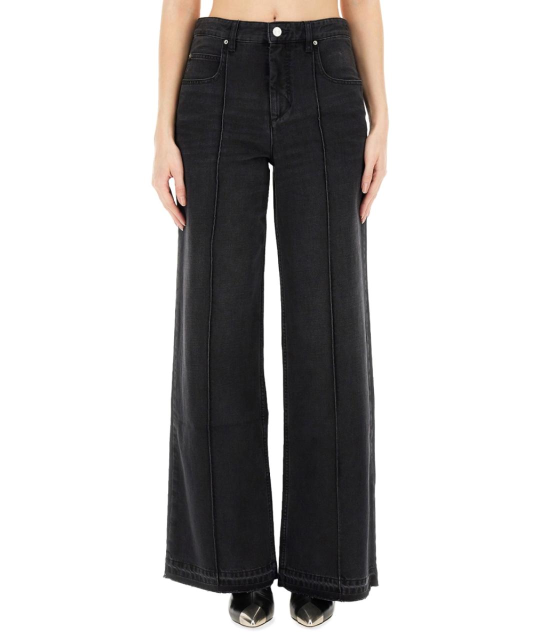 ISABEL MARANT Черные хлопковые прямые брюки, фото 5