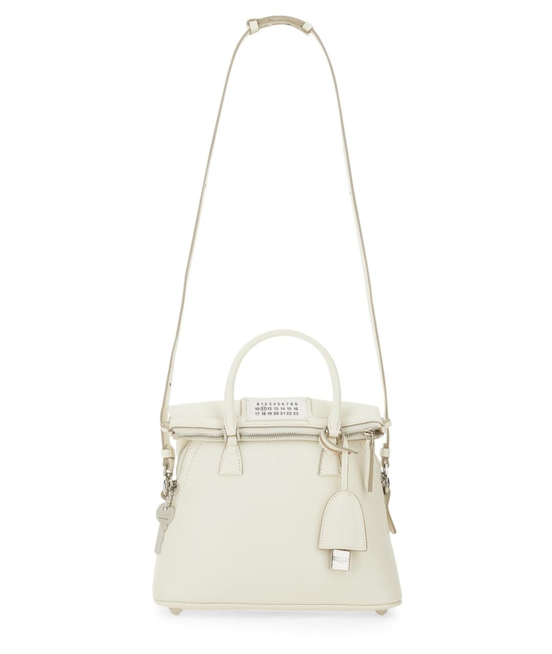 MAISON MARGIELA Белая кожаная сумка с короткими ручками, фото 2
