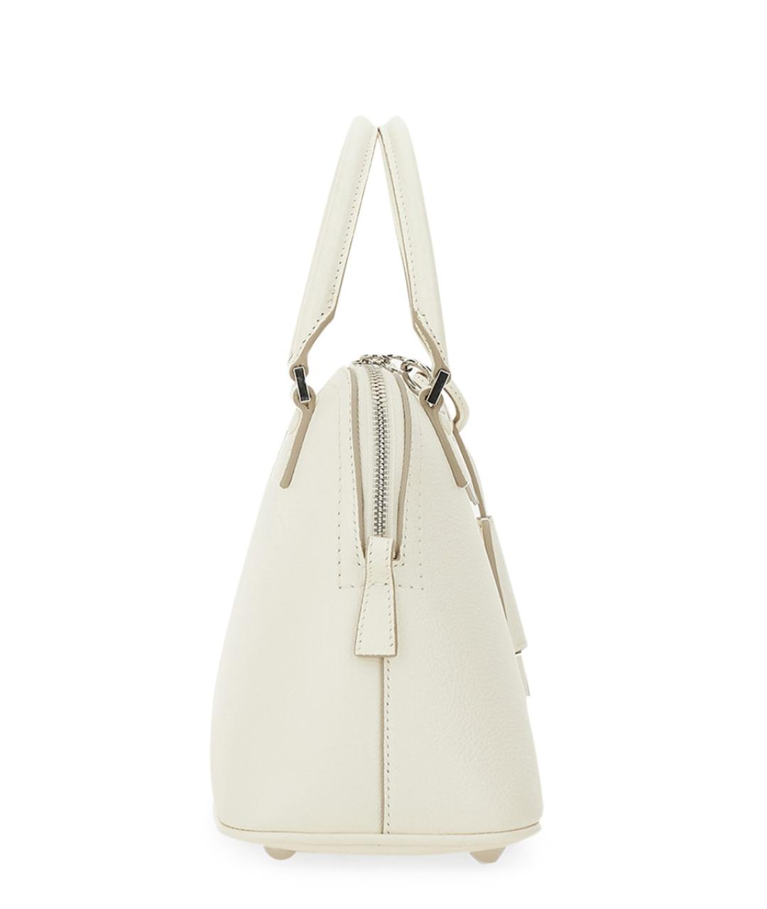 MAISON MARGIELA Белая кожаная сумка с короткими ручками, фото 4