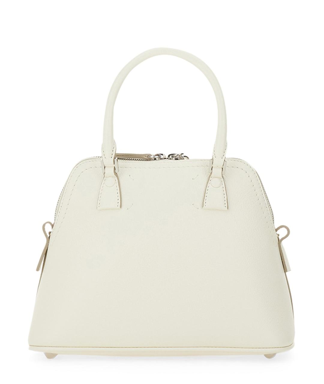 MAISON MARGIELA Белая кожаная сумка с короткими ручками, фото 5