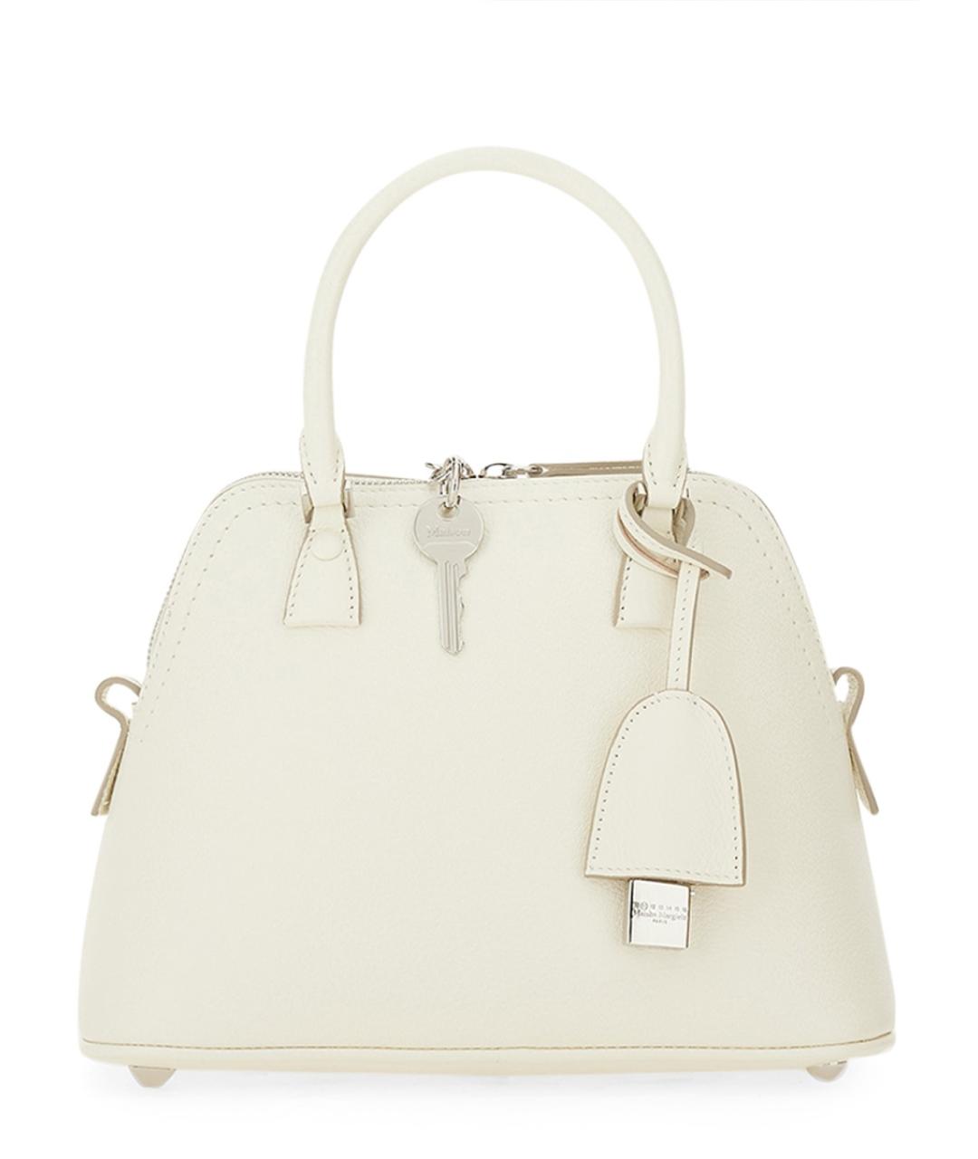 MAISON MARGIELA Белая кожаная сумка с короткими ручками, фото 3