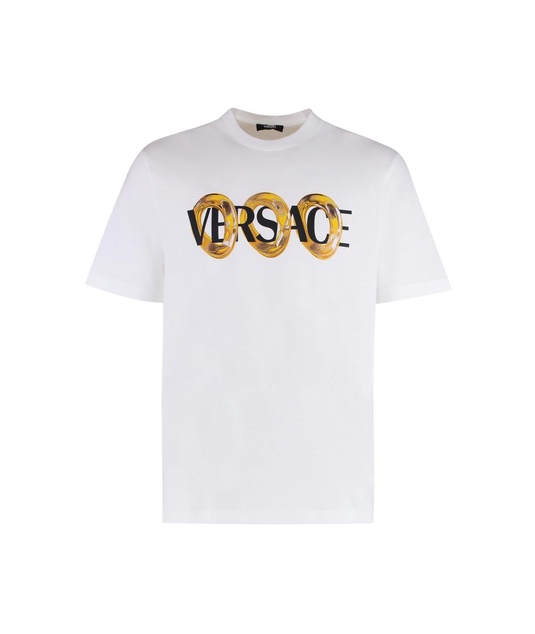 VERSACE Белая хлопковая футболка, фото 1