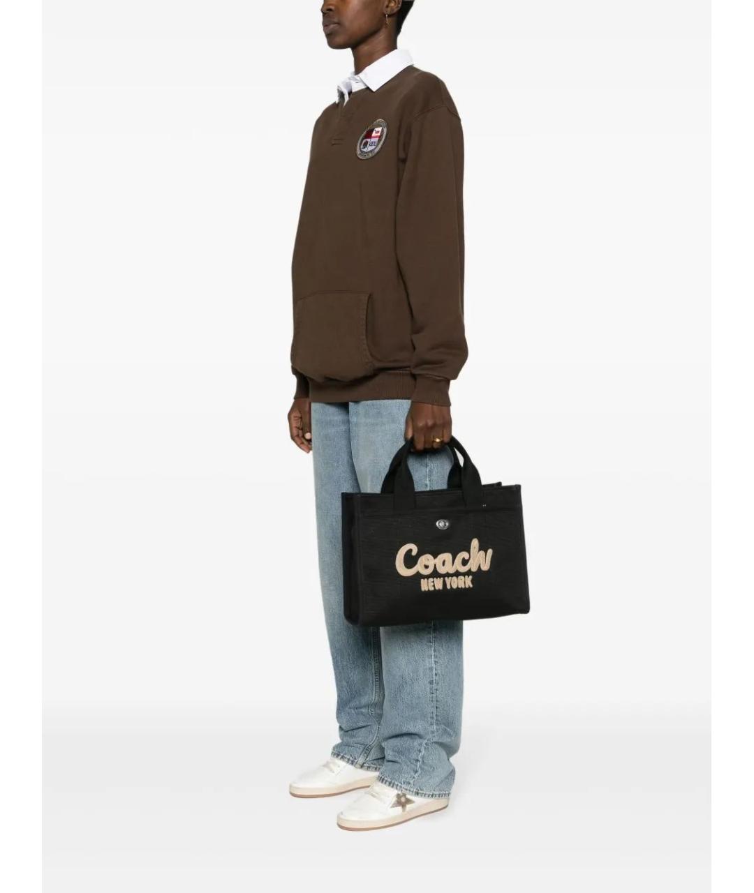 COACH Черная хлопковая сумка тоут, фото 2