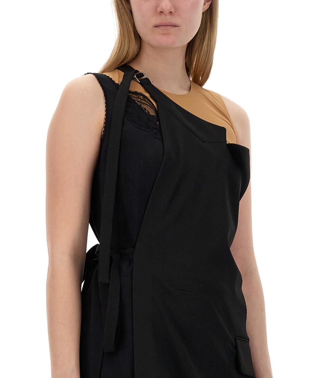 MM6 MAISON MARGIELA Черное полиэстеровое повседневное платье, фото 5