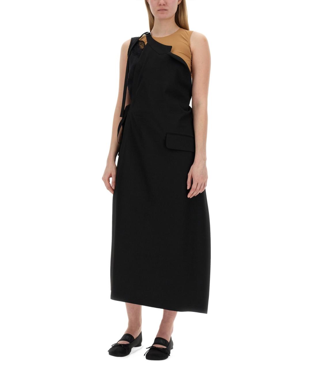 MM6 MAISON MARGIELA Черное полиэстеровое повседневное платье, фото 3