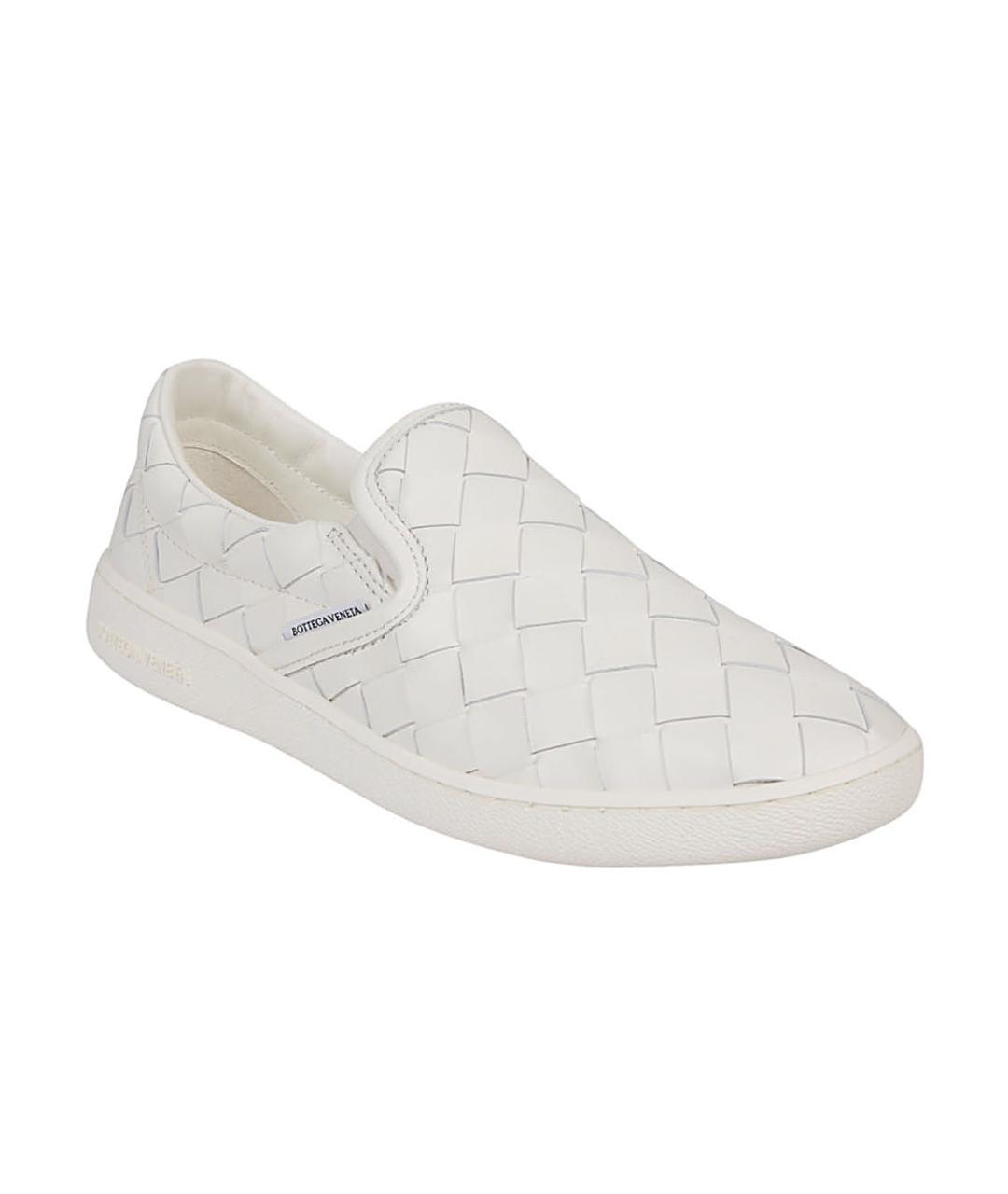 BOTTEGA VENETA Белые кожаные слипоны, фото 2