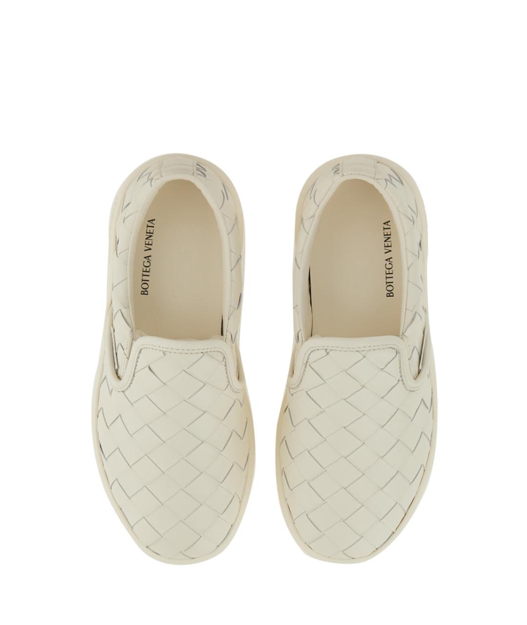 BOTTEGA VENETA Белые кожаные слипоны, фото 5