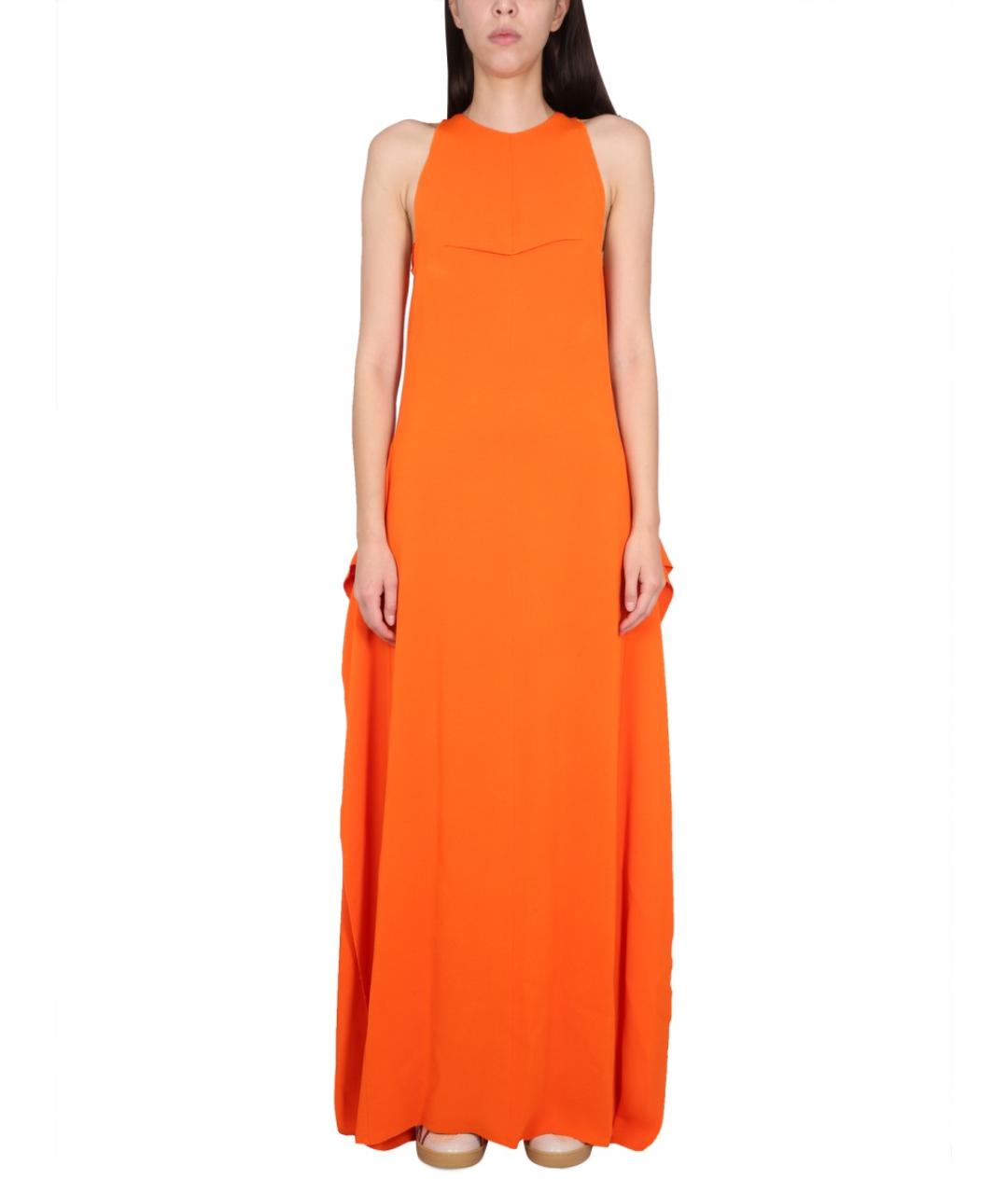 LANVIN Оранжевое вискозное повседневное платье, фото 5